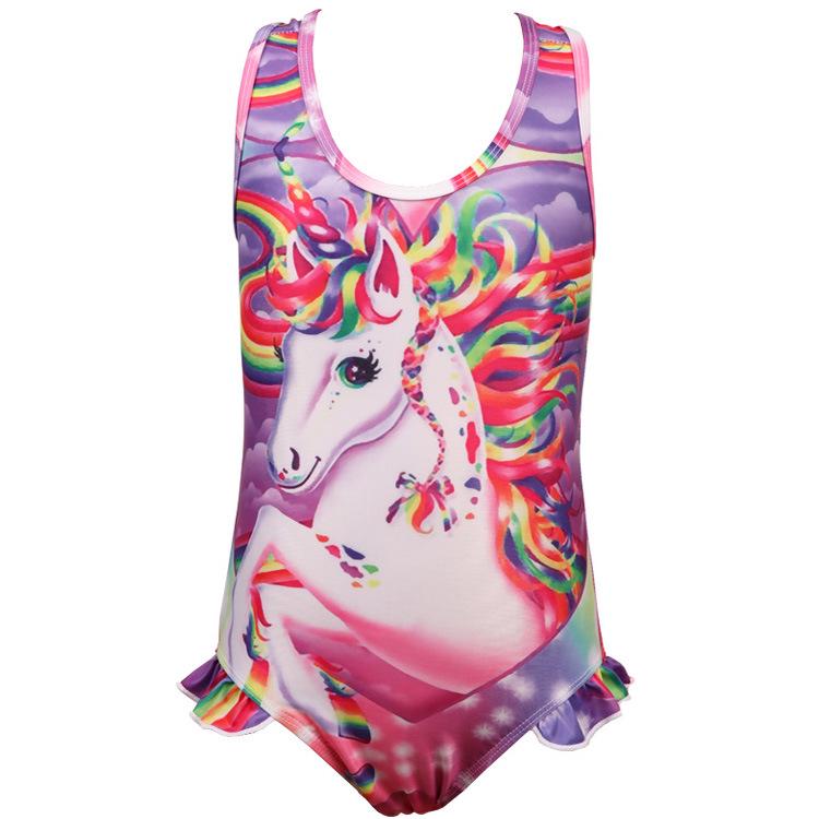 2020 Unicorn Girls Strappy One-Piece Swimsuit - New Hot Selling Children s Swimwear 140/146cm (7-8 years)