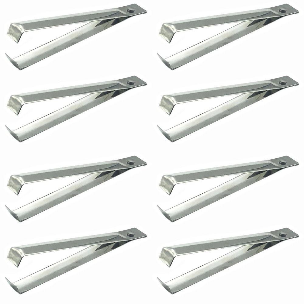 

8 шт. Пинцет для удаления рыбных костей из нержавеющей стали 430 Легко чистить Многоцелевой пинцет для чеснока Легкий в использовании Прочный пилинг-пинцет оранжевый