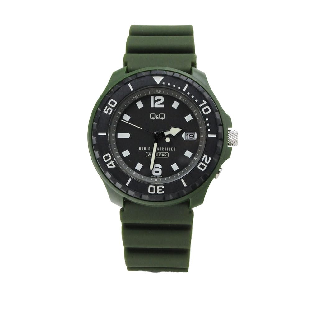 

[Citizen Q&Q] Часы Cue and Cue Analog Radio Wave Solar 10 ATM Водонепроницаемый уретановый ремешок D02A-004VK мужские зеленые