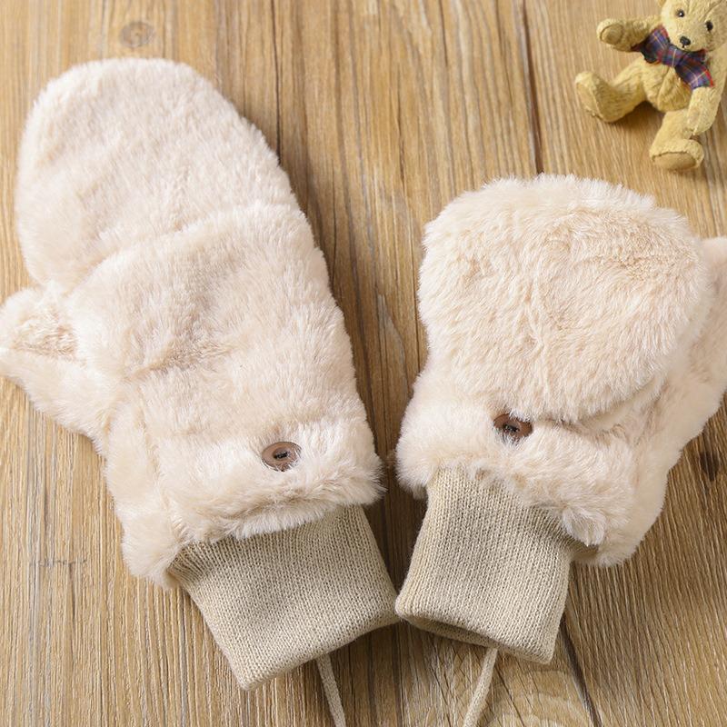 

Перчатки Женские Зимние Теплые Флисовые Ветрозащитные Велосипедные Шнурок Съемный Палец Студенческая Пара Норковый Флис