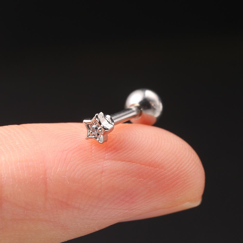 1pc Helix Piercing Earrings for Women Zircon Small Star Cartilage Tragus Piercing Ear Rings Body Accessories Jewelry Gift CC021