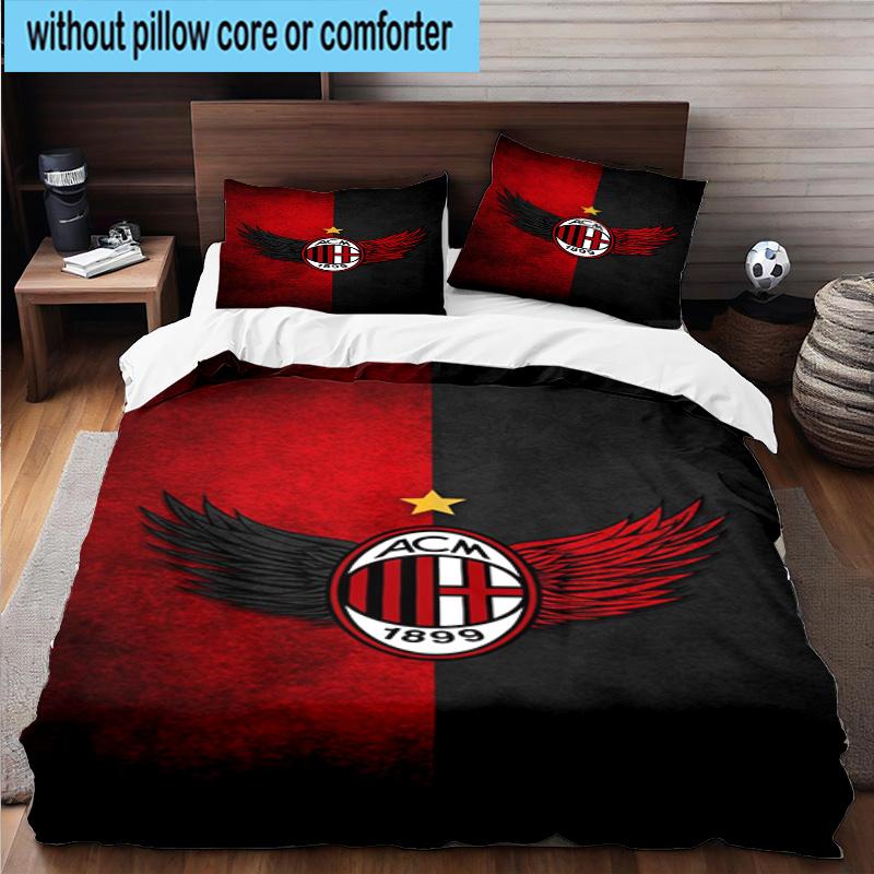 3PCS Ac Football Club 3pcs Bedding,Including 3PCS Duvet Cover And 2pcs Pillowcases Perfect for Christmas,Ideal for Bedroom, Dormitory