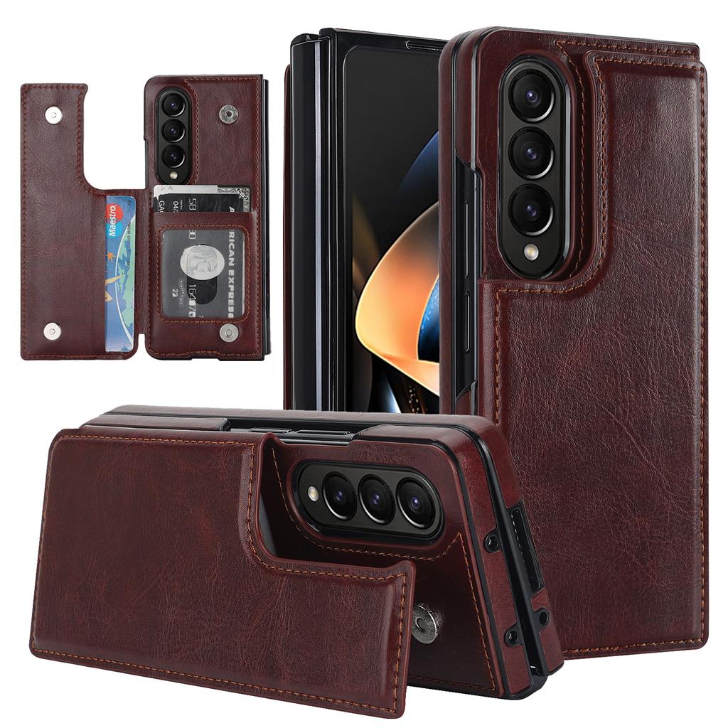 Folding Card Bag Leather Stand Case for Samsung Galaxy Z Fold 3 4 5 5G ZFold4 Business Protection ZFold5 Luxury Fashion Cover