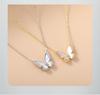2025 High-End Butterfly Shell Earrings & Necklace Set - Elegant Luxury Clavicle Chain for Women