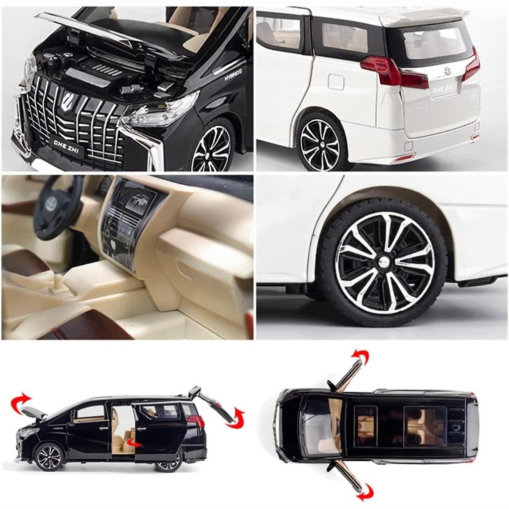 1:24 Scale Toyota Alphard MPV Car Model Alloy Car Die Cast Toy Car Model Pull Back Children Toy Collectibles Scale Model Car