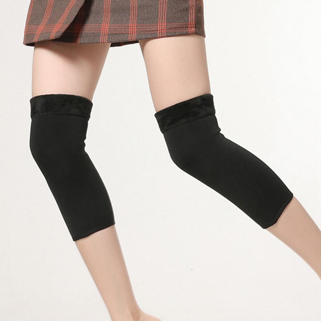 Pair of Knee Warmers Thermal Elastic Non Slip Braces Protector Knee Pad Sleeve for Women