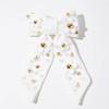 Sweet Pastoral Style Bows With Tiny Flower Appliques Colorful Bead Decorations Long Ribbon For Princess Fairy Hair Styling