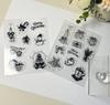 WES Christmas Clear Stamps 100x150mm TPR Acrylic Rectangle Handle Interchangeable Pad for Office Supplies