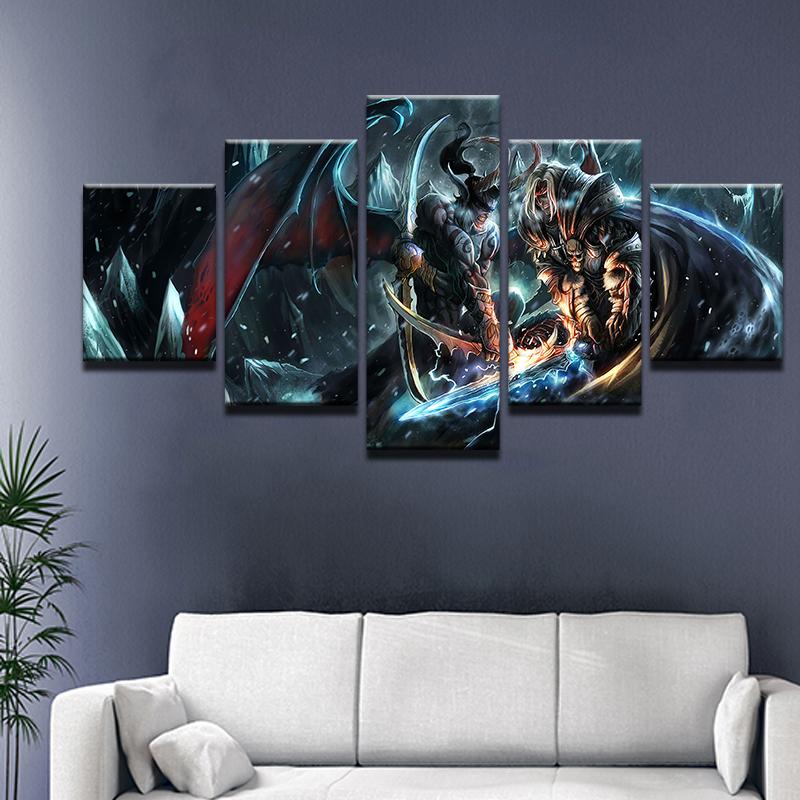 

No Framed Canvas 5Pcs Game World Of Warcraft Wall Art Posters Prints Pictures Paintings Home Decor Decorations 20x35 20x45 20x55cm