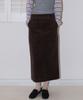 Yansisi Double Button Corduroy Skirt - Brown