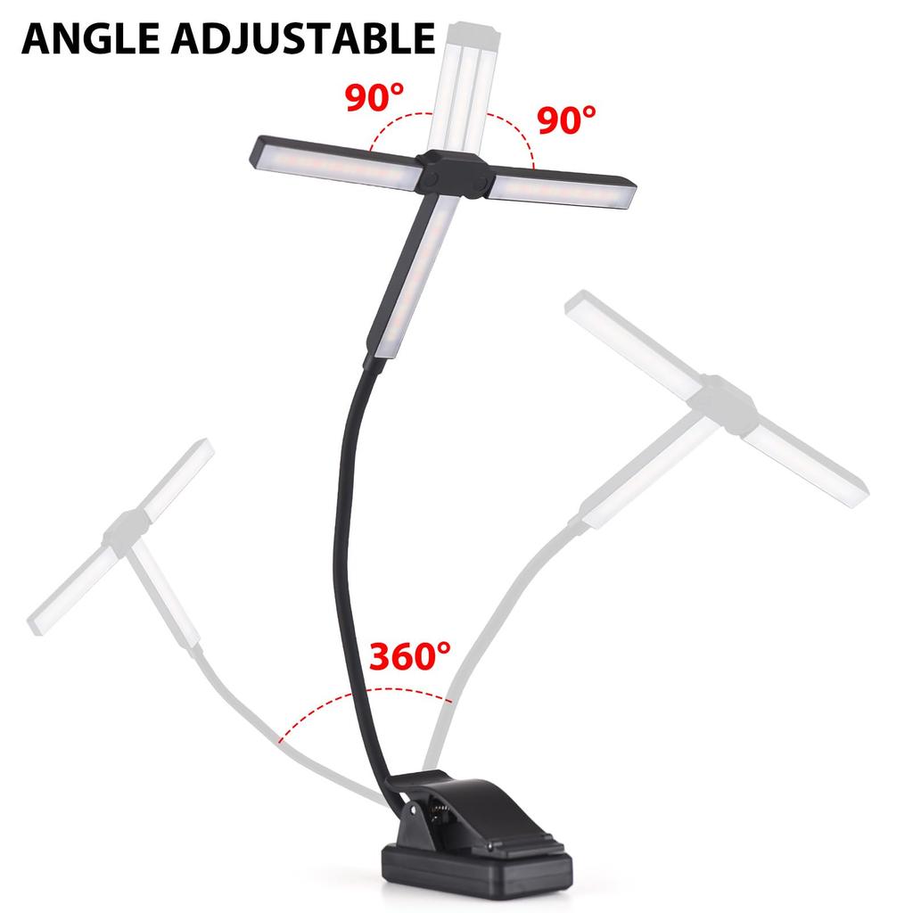 Foldable T-clip Music Score Lamp Desktop Lamp Multi-color Temperature Multi-brightness Adjustment Suitable for Piano Music Reading Learning and Other