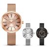 Classic Business Women Quartz Watch Round Roman Dial Rhinestone Ring Decor Mesh Strap Daily Waterproof Wrist Watch