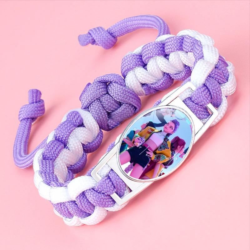 1PC popular KPOP witch hunter group woven bracelet animation peripheral crystal inlay color adjustable hand rope