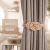 Magnetic Hemps Curtain Tiebacks,Decorative Drapery Holdbacks Bohemians Styles Woven Curtain Tie Back with Exquisite Knot