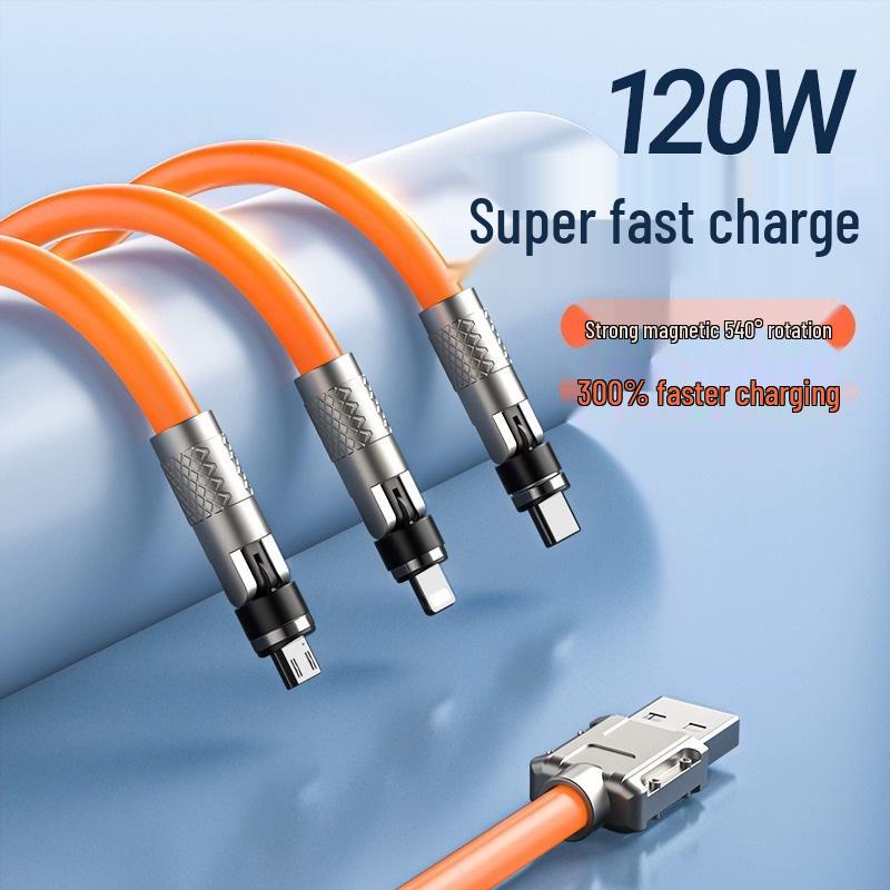 Baxiilu 540° Magnetic Rotating Cable 120W Fast Charge for iPhone