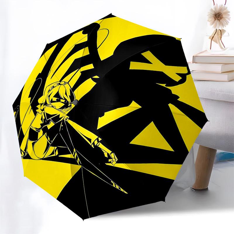 1pc Naruto Uzumaki & Sasuke Uchiha Outdoor Umbrella - Automatic Opening/Closing, Portable 3-Fold Design, 8-Bone Iron Frame, Perfect Gift for Fans, Tra
