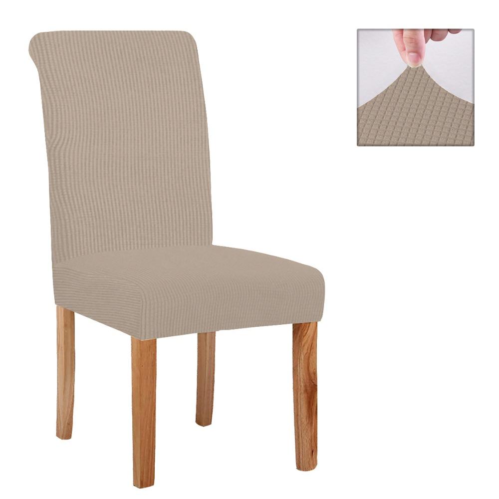 

Stretchy Jacquard Chair Covers Soft Solid Color Anti-Slip Chair Slipcovers Washable Removable Chair Seat Covers Office хаки