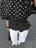European and American new polka dot versatile French sweet top v-neck slim-fit commuting fashion short-sleeved thin shirt