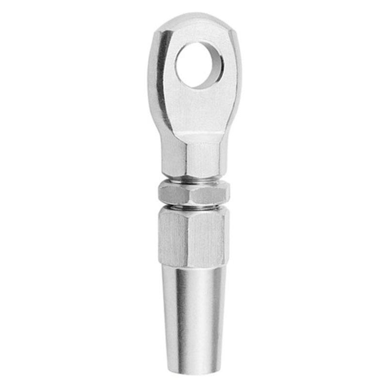 A03E-2Pcs Marine Grade 316 Stainless Steel Swageless Eye Terminal Wire Cable Rope Diy Fitting Rigging Hardware Balustrade Kit