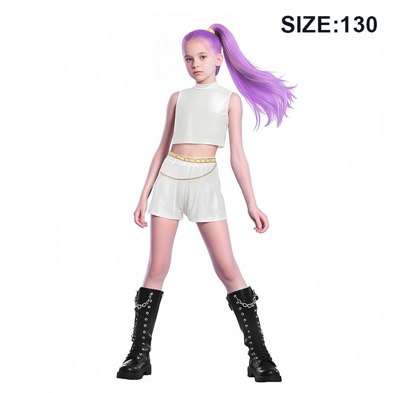K-Pop Hunter Cossplay Girls Costume Pop Singer Halloween Costume Kids Dress Up Stage Suit