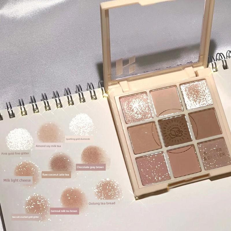 Purple Series Eyeshadow Palette 2025 New Model Smoky Glitter Shimmer Pearlescent Matte Fine Shimmer Single Color Clear Cool Highlighter