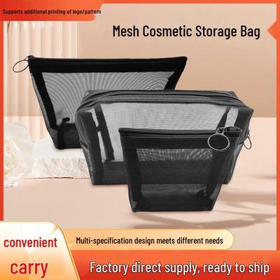 Schwarze Nylon-Netz-Reise-Make-up- und Toilettenartikel-Organizer-Tasche