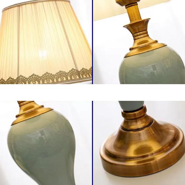 WTEMPO Ceramic Table Lamp Romantic Simple Modern Household Lamp Button Switch Nordic Style Bedroom Bedside Lamp