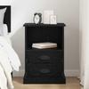 Nightstand Black Oak Effect 36 X 43 X 60 Cm Particleboard
