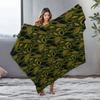 Dark Floral Printed Fleece Blanket Sofa Bed Throw Decorative Cushion Cover Gift for Women Home Decor