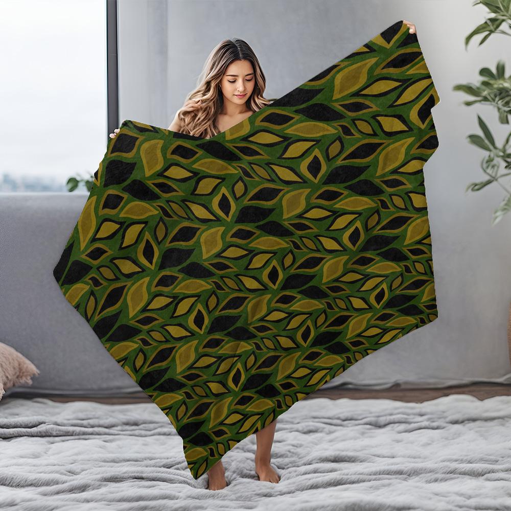 Dark Floral Printed Fleece Blanket Sofa Bed Throw Decorative Cushion Cover Gift for Women Home Decor