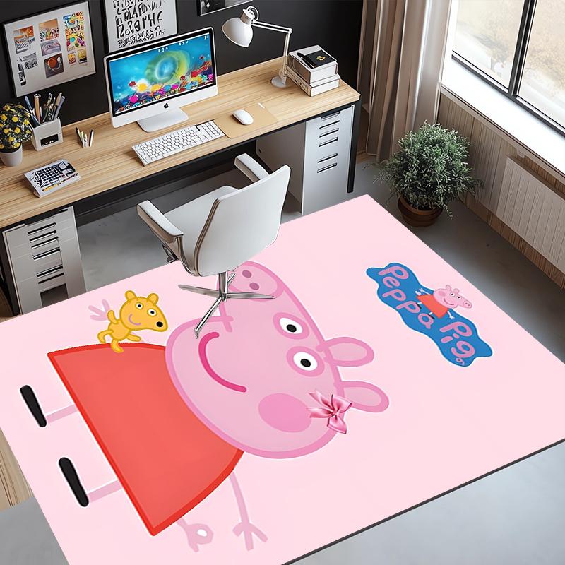 Peppa Pig Pattern Rug, Indoor/Outdoor Mat, for Picnic, Gameroom, Bedroom, Office, Living Room, Home Decor Carpet, Birthday Gift