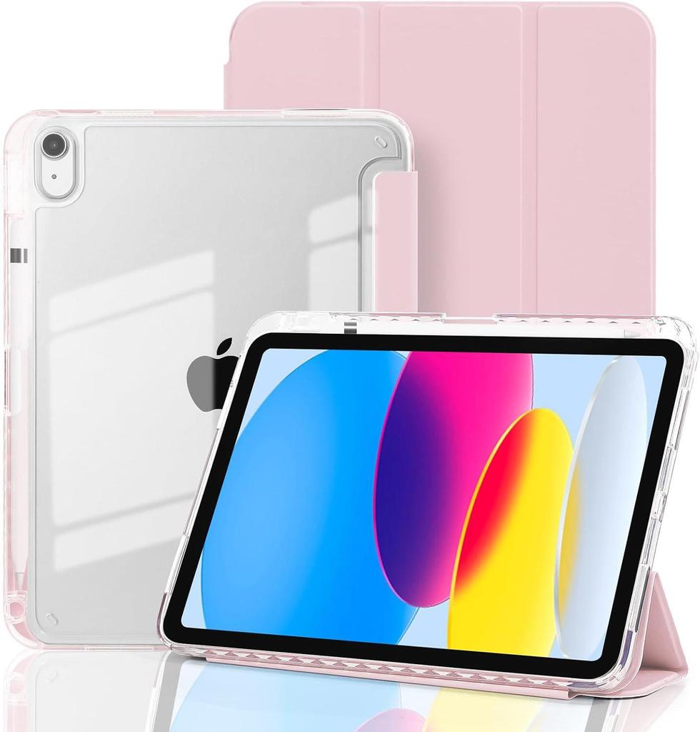 Funda Protectora de Acrílico para iPad con Alta Transparencia y Ranura para Lápiz para 10.9/11 pulgadas Pro 2024 y Air 4/5/6