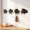 No-Drill Spider Wall Hooks Wooden Door Hooks Halloween Cartoon Spider Hook  Entryway Organizer
