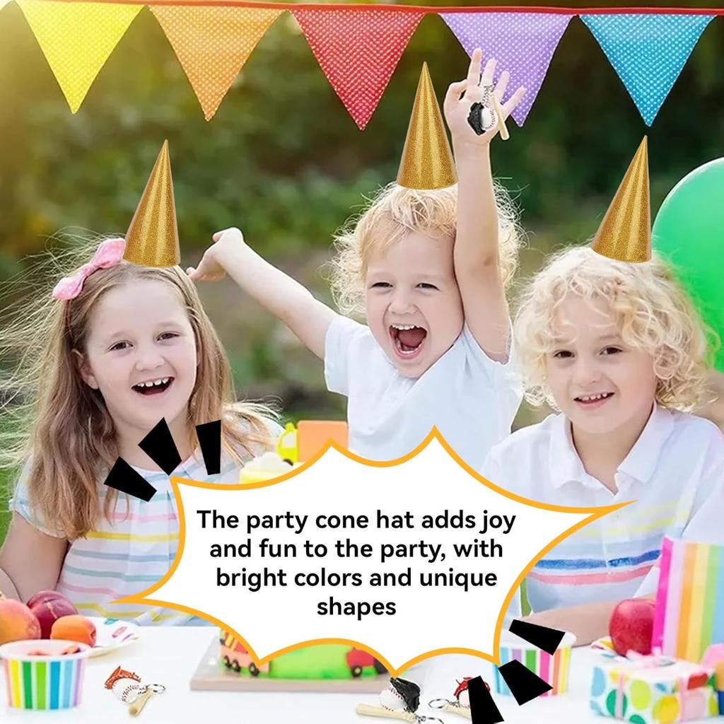 Partyhüte, 12 Stück Happy Birthday Hut Krone Glitzer Kegel Partyhut Party Kegelhüte Kegel