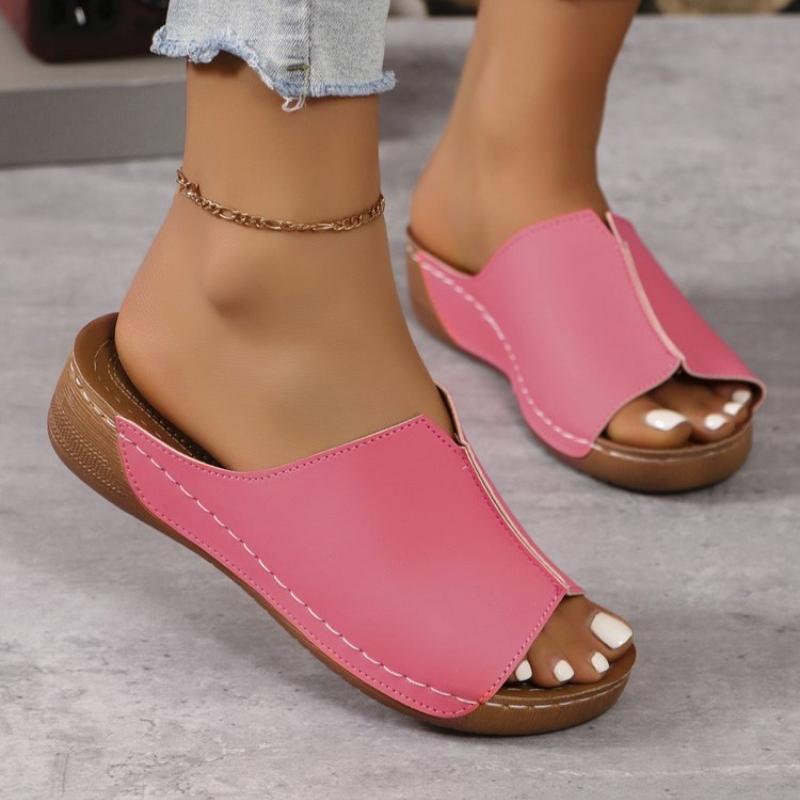 Fashion Womens Fashionable Wedge Slide Sandals Ultra-Comfortable,Cushioned Sole, Lightweight Summer Shoes for Stylish Outdoor Adventures