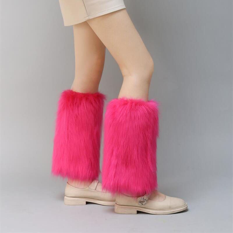 Couvre-bottes en fausse fourrure, couvre-chaussettes courts, couvre-jambes en peluche d'automne et d'hiver, couvre-chaussures longs polyvalents en fourrure de renard, couvre-jambes
