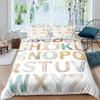 Kids Alphabet Duvet Cover Set Polyester Digital Pattern Bedding Twin Size Hand Painted Educational Quilt Cover
