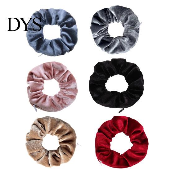 Straight Hair Tie with Pocket Hidden Buns Rope Curly Workout Bun Accessory Holder Portable Mini Bag Long