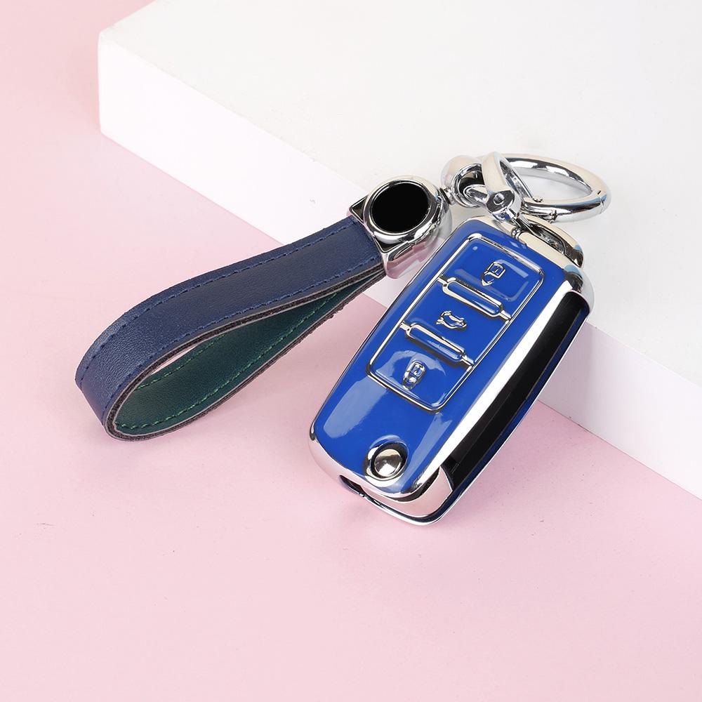 Car Key Cover Case Holder Keychain For Vw Volkswagen Polo Golf Passat Beetle Caddy T5 Up Eos Tiguan Jetta For Skoda Octavia A5