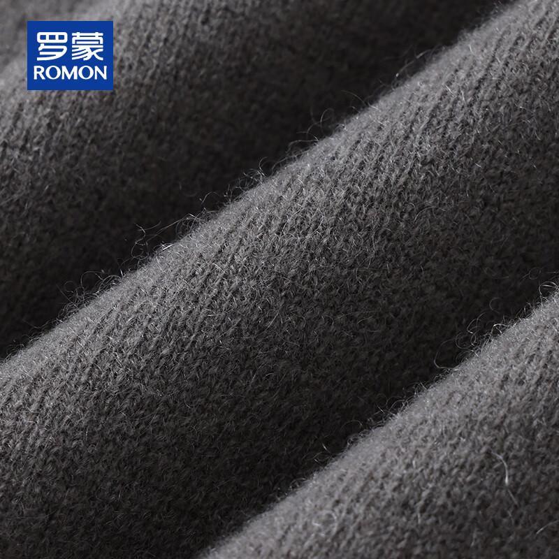 ROMON Men's Thick Round Neck 100% Cashmere Cable Knit Sweater