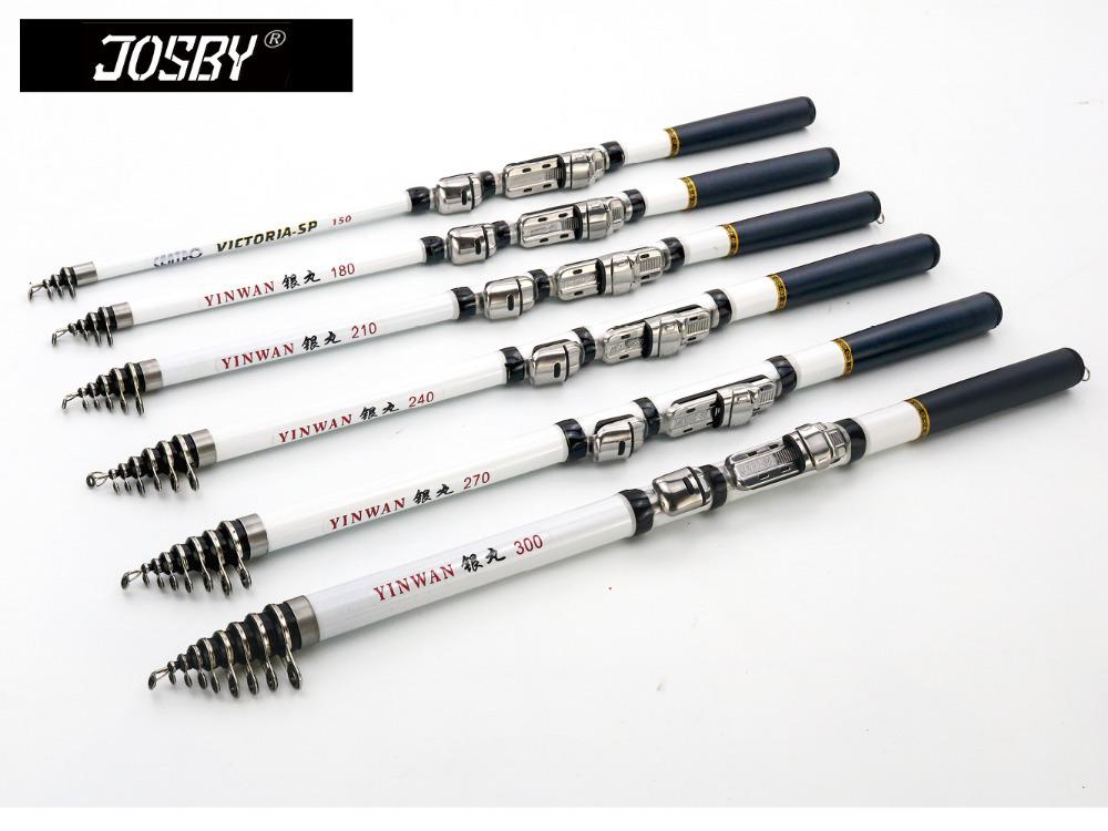 JOSBY Ultralight Telescopic Carbon Fiber Spinning Rod - Portable Fishing Rod for Travel (3.0m/2.7m/2.4m)