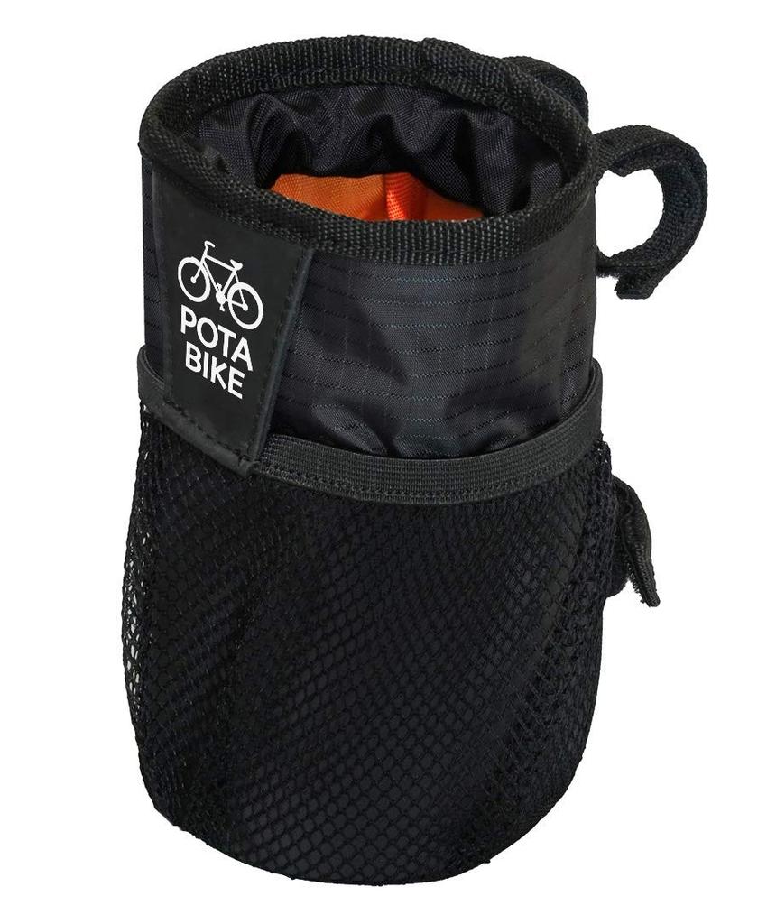 POTA BIKE Handlebar Center Pouch for Drink Organizer Brompton, Holder/Accessory (Black)