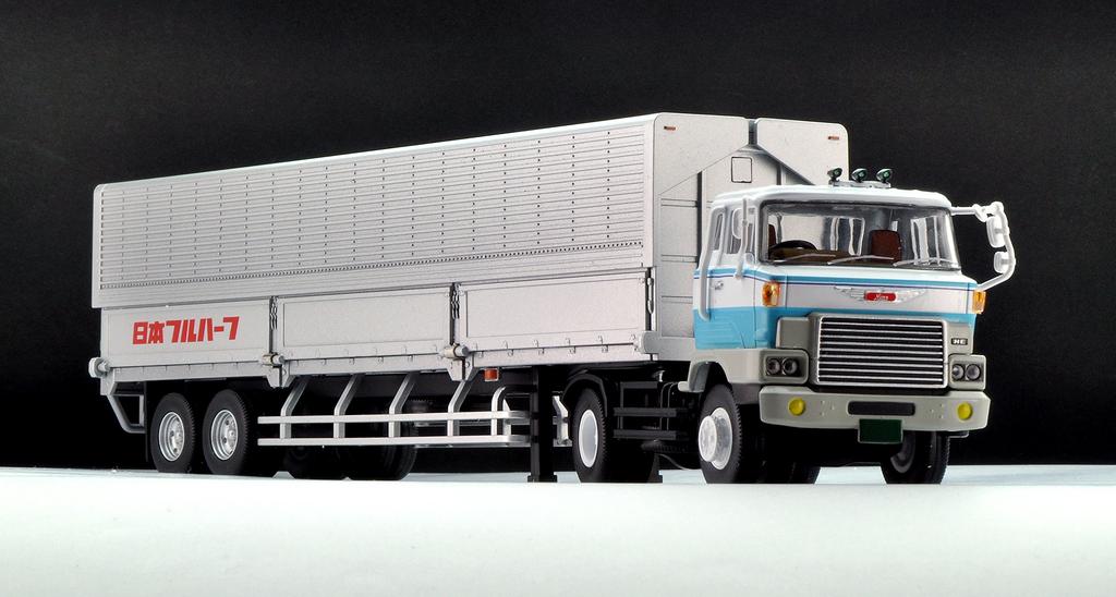 Tomica Limited Vintage Neo Maßstab Hino HE366 Flügeldach-Auflieger Fruehauf Fertigmodell 1/64 LV-N167a (Nippon FPR239) Weiß/Blau,