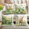 Easter Pattern Home Decor Pillow Cover Bedroom Living Room Sofa Decoration Polyester Cushion Cover With Zipper