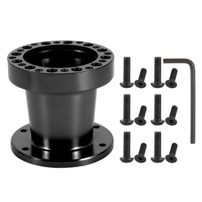 3-calowy uniwersalny samochodowy piasta kierownicy aluminiowy dystansowy zestaw adapterów piasty kierownicy (czarny)