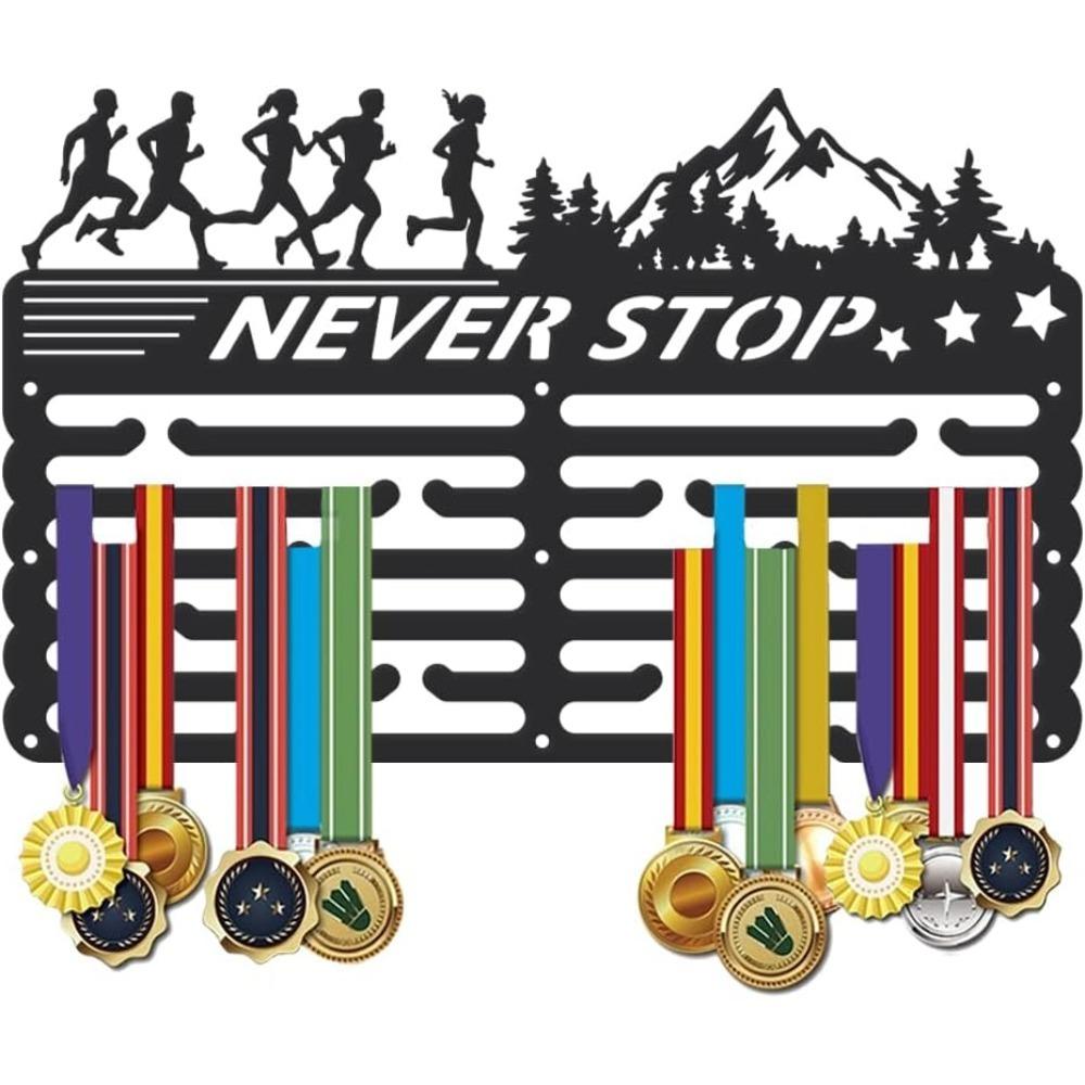 Appendi medaglie personalizzato Espositore per premi Staffa da parete in metallo nero Porta memorabilia sportive per medaglie