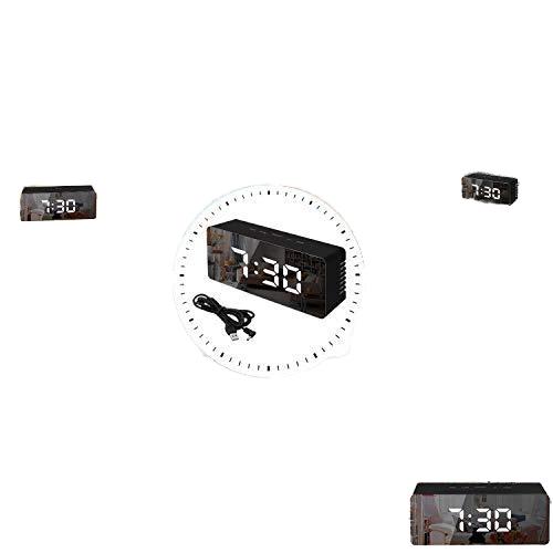 New Design Mirror Desk Clock Hot Selling Digital Alarm Clock LED Thermometer Display Table Desktop Clock