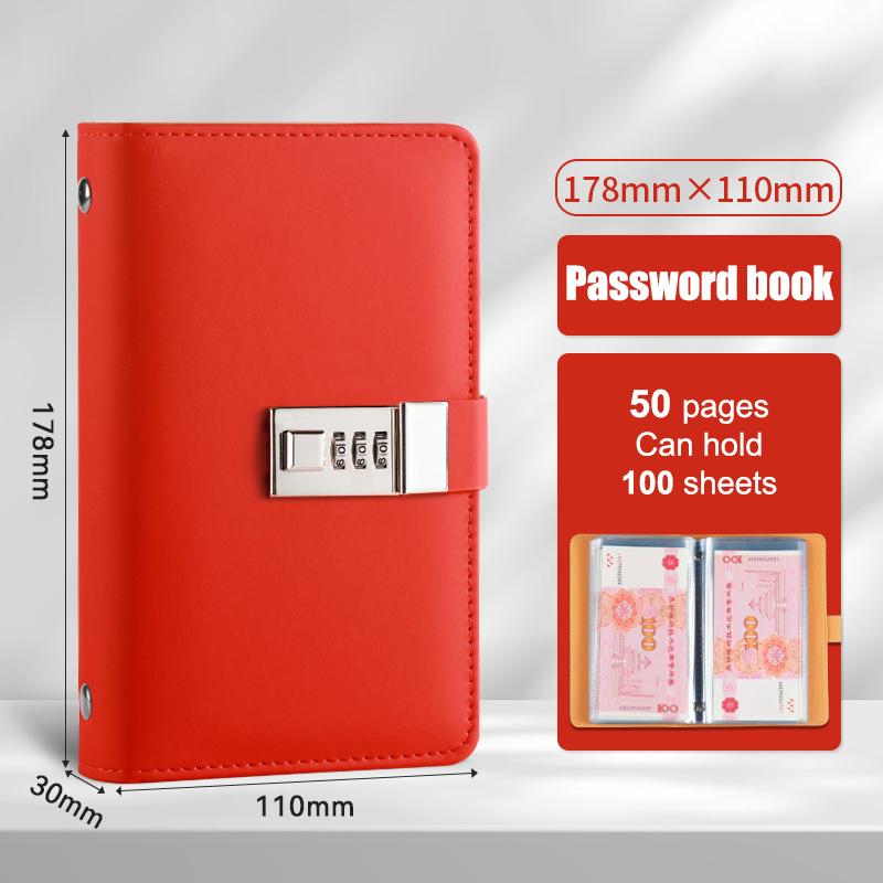 100 Umschläge Geldspar-Challenge Paar Sparen Geld Notizbuch mit Passwortschloss Sparordner Wiederverwendbares Budget-Sparbuch