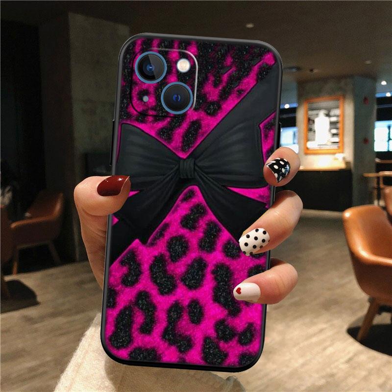 IK43 Leopard Printing Pink Phone Case for Samsung Galaxy S20 S21 S22 Ultra FE + Plus A21S A22 A24 A25 A26 A30 A30S A31