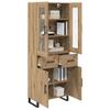 Highboard 2 pcs Artisan Oak Engineered Wood and Glass